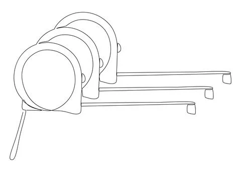 One continuous line of Ruler tape. Thin Line Illustration vector concept. C.. Stock Illustration