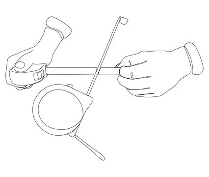 One continuous line of Ruler tape. Thin Line Illustration vector concept. C.. Stock Illustration