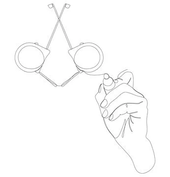 One continuous line of Ruler tape drawn by with felt tip pen. Thin Line Ill.. Stock Illustration