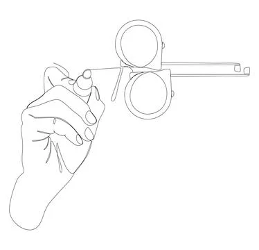One continuous line of Ruler tape drawn by with felt tip pen. Thin Line Ill.. Stock Illustration