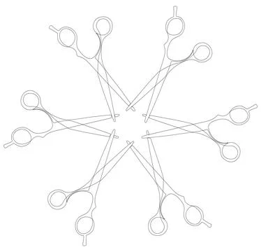 One continuous line of scissor. Thin Line Illustration vector hairdresser w.. Stock Illustration