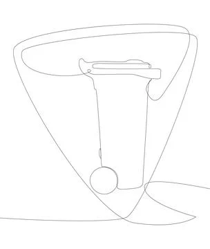 One continuous line of speech bubble with Garbage Bin. Thin Line Illustrati.. Stock Illustration