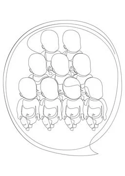 One continuous line of speech bubble with baby. Thin Line Illustration vect.. Stock Illustration