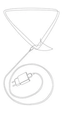 One continuous line of speech bubble with Smart phone charger. Thin Line Il.. Stock Illustration