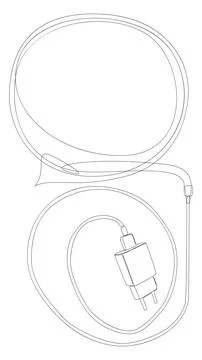 One continuous line of speech bubble with Smart phone charger. Thin Line Il.. Stock Illustration