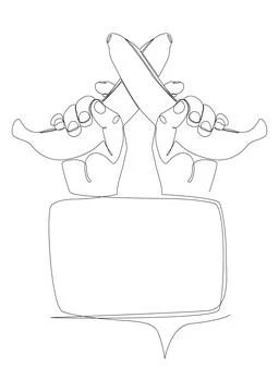 One continuous line of speech bubble with Banana. Thin Line Illustration ve.. Stock Illustration