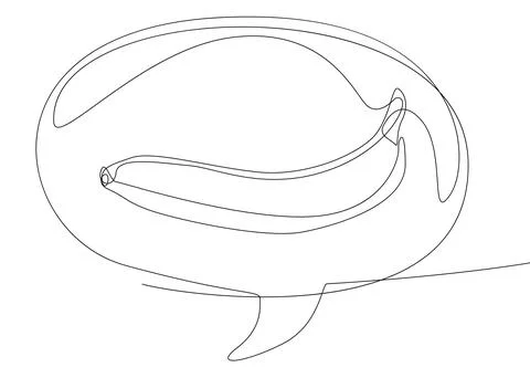 One continuous line of speech bubble with Banana. Thin Line Illustration ve.. Stock Illustration