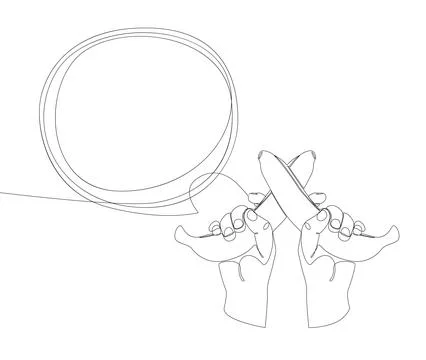 One continuous line of speech bubble with Banana. Thin Line Illustration ve.. Stock Illustration