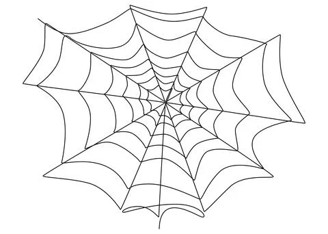 One continuous line of Spider web. Thin Line Illustration vector concept. Con Stock Illustration