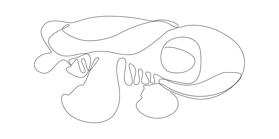 One continuous line of Turtle. Thin Line Illustration vector concept. Conto.. Stock Illustration