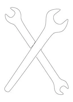 One continuous line of Wrench. Thin Line Illustration vector Work Tool conc.. Stock Illustration