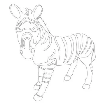 One continuous line of Zebra. Thin Line Illustration vector concept. Contou.. Stockillustratie
