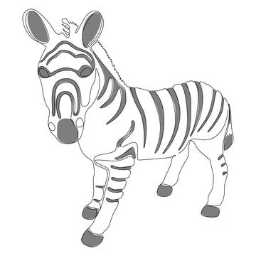 One continuous line of Zebra. Thin Line Illustration vector concept. Contou.. Stock Illustration