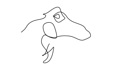 One continuous single drawing line art doodle animal, pet, dog, dog boxer, doggy 스톡 동영상 146714984