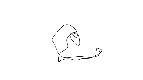 One continuous single drawing line art doodle animal, pet, dog, dog boxer, doggy Stock Footage 146714985