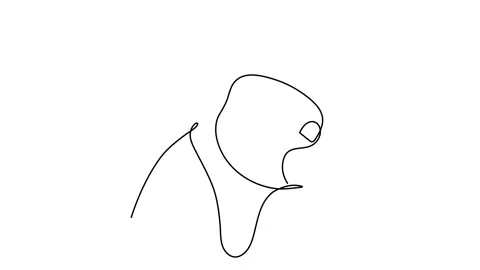 One continuous single drawing line art doodle animal, pet, dog, dog boxer, doggy 스톡 동영상 146714986