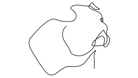 One continuous single drawing line art doodle animal, pet, dog, dog boxer, doggy 스톡 동영상 146714989