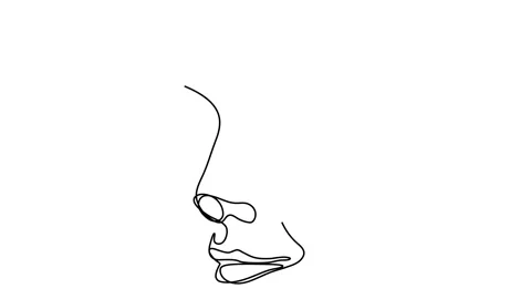One continuous single drawn art line minimalism doodle character portrait young  Stock Footage 147971998
