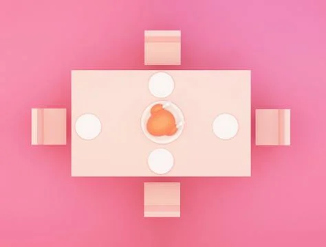 One cooked turkey on the table, view top Stock Illustration