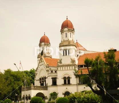 One of corner at Lawang Sewu with two dome photo taken in Semarang Indonesia Stock Photos