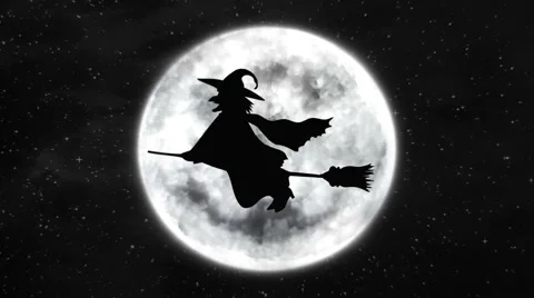 One crazy laughing flying witch. Video stock 41685647