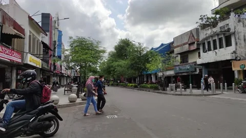 One of Crossroad at the Malioboro main road Stock Footage