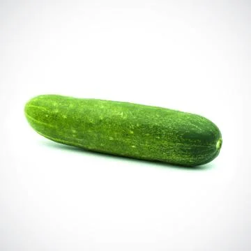 One cucumber on a white background Stock Photos