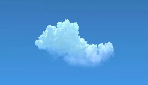 One cumulus cloud on blue sky isolated. concept nature 3D rendering 스톡 일러스트