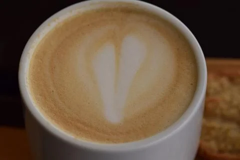 One cup of coffee as a close up Stock Photos