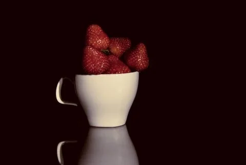One cup of strawberry Stock Photos