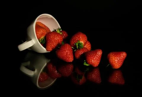 One cup of strawberry Stock Photos