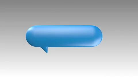 One Cylinder Speech bubble text bar, 3D balloon style, 4k animation. Stock Footage 110996822