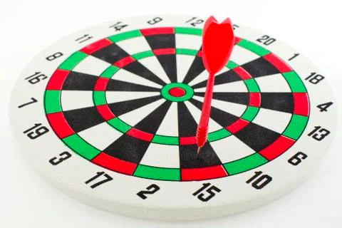One darts in target Stock Photos