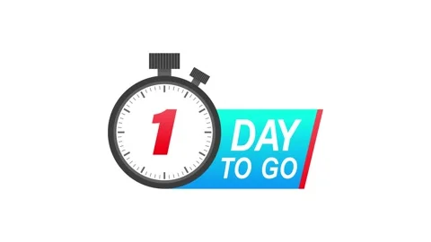 One day to go timer icon on white background. To go sign. Motion graphics. Stock-Footage 152833042
