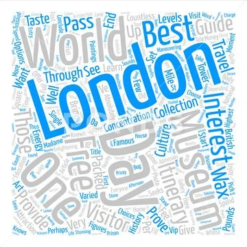 One Day London Travel Museum Guide Text Background Wordcloud Concept