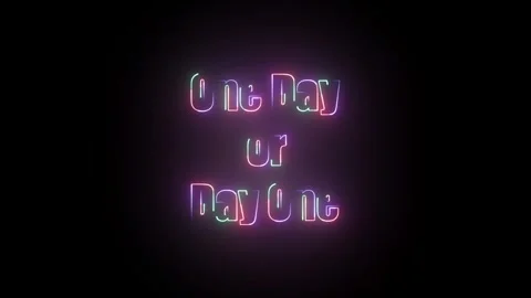 One Day or Day One Motivational Text Animation Stock Footage 324811119