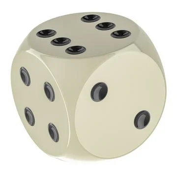 One dice, 3D rendering Illustrazione stock