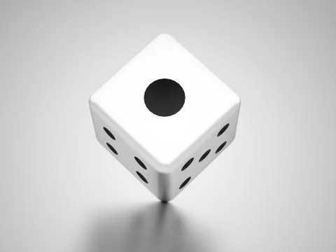 One dice with one black dots Stock Illustration