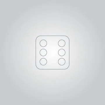 One dices - side with 6 Stock Illustration