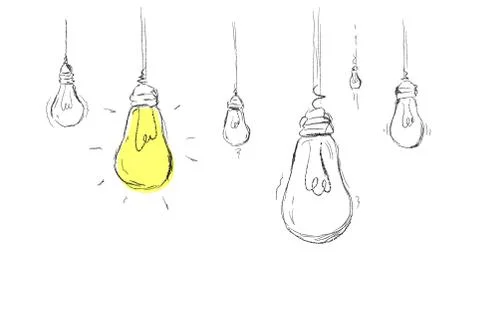 One different from others light bulb representing best and different idea that Stock Illustration