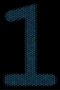 One Digit Composition Icon of Halftone Circles 스톡 일러스트