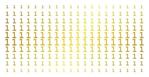 One Digit Gold Halftone Grid Stock Illustration