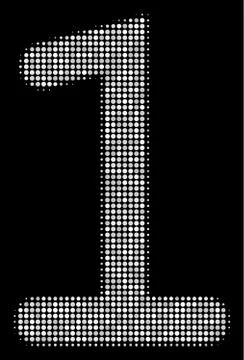 One Digit Halftone Icon Stock Illustration