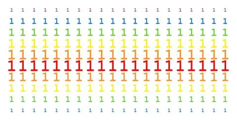 One Digit Shape Halftone Spectrum Pattern 库存插图