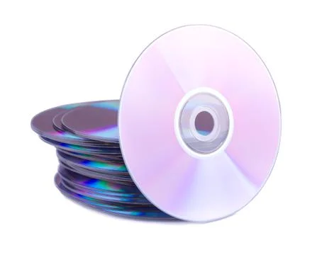One disc around a stack of cd Stock Photos
