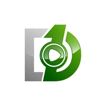 One Distance Initials 1 and D Logo Template Stock Illustration