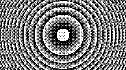 One Dither Radial Wave Black And White Pixel Repetitive Animation Stock Footage 247761172