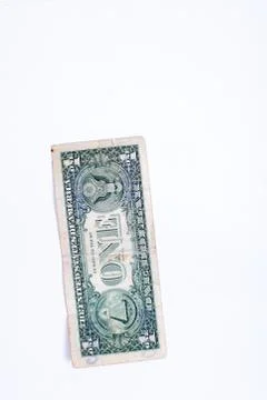 One  dollar,   back side of banknote, used paper money Stock Photos