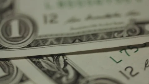 One dollar banknote closeup. sliding 4k footage Stock Footage 70519478