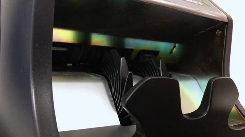 One dollar banknotes being counted in machine Video stock 112532072